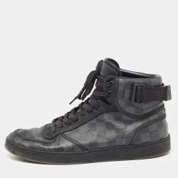 Louis Vuitton Black/Grey Graphite Canvas Rivoli High Top Sneakers Size 44.5