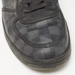 Louis Vuitton Black/Grey Graphite Canvas Rivoli High Top Sneakers Size 44.5