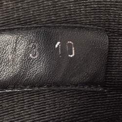 Louis Vuitton Black Leather and Canvas Criss Cross Slides Size 44