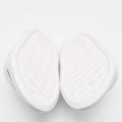Louis Vuitton White Rubber Monogram Rubber Flat Slides Size 41