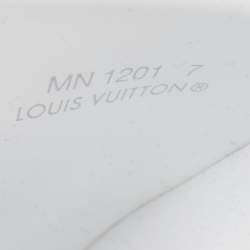 Louis Vuitton White Rubber Monogram Rubber Flat Slides Size 41
