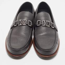 Pre Owned Louis Vuitton Black Leather Major Loafers Size 43