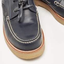 Louis Vuitton Navy Blue Leather  Lace Up Loafers Size  42