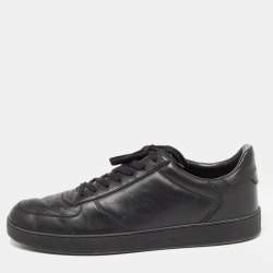 Louis Vuitton Black Leather Rivoli Sneakers Size 44