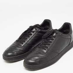 Pre Owned Louis Vuitton Black Leather Rivoli Sneakers Size 44