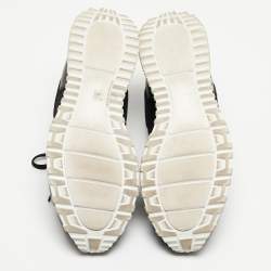 Pre Owned Louis Vuitton Black/Grey Leather and Mesh Run Away Sneakers Size 43