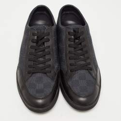 مملوكة مسبقًا Louis Vuitton Black Damier Graphite Canvas and Leather Offshore Low Top Sneakers Size 42.5