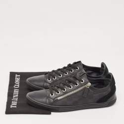 مملوكة مسبقًا Louis Vuitton Black Damier Ebene Nylon and Leather Sneakers Size 43