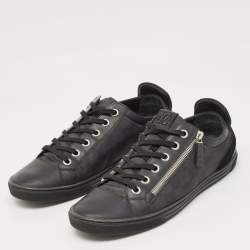 مملوكة مسبقًا Louis Vuitton Black Damier Ebene Nylon and Leather Sneakers Size 43