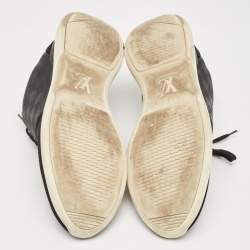 Pre Owned Louis Vuitton Black Mesh and Leather Damier Fastlane Sneakers Size 43.5