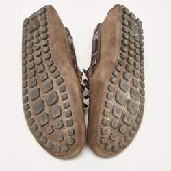 مملوكة مسبقًا Louis Vuitton Brown Suede and Leather Arizona Loafers Size 43