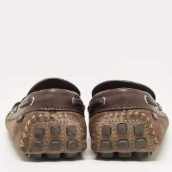 مملوكة مسبقًا Louis Vuitton Brown Suede and Leather Arizona Loafers Size 43