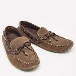 مملوكة مسبقًا Louis Vuitton Brown Suede and Leather Arizona Loafers Size 43