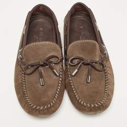 مملوكة مسبقًا Louis Vuitton Brown Suede and Leather Arizona Loafers Size 43