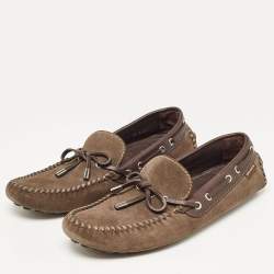 مملوكة مسبقًا Louis Vuitton Brown Suede and Leather Arizona Loafers Size 43