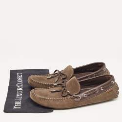 مملوكة مسبقًا Louis Vuitton Brown Suede and Leather Arizona Loafers Size 43
