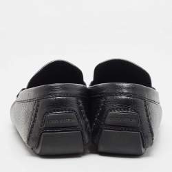 مملوكة مسبقًا Louis Vuitton Black Leather Monte Carlo Slip On Loafers Size 41.5