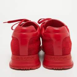 Louis Vuitton Red Leather and Mesh Runaway Damier Sneakers Size 43