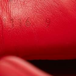 Louis Vuitton Red Leather and Mesh Runaway Damier Sneakers Size 43