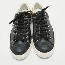 Louis Vuitton Black Canvas and Suede Graphite Low Top Sneakers Size 42.5