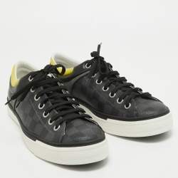 Louis Vuitton Black Canvas and Suede Graphite Low Top Sneakers Size 42.5