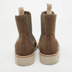Louis Vuitton Brown Suede LV Flex Chelsea Boots Size 44