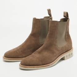 Louis Vuitton Brown Suede LV Flex Chelsea Boots Size 44