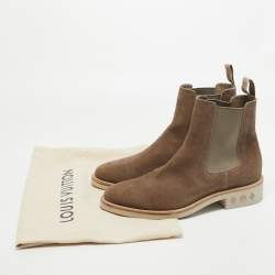 Louis Vuitton Brown Suede LV Flex Chelsea Boots Size 44