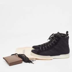 Louis Vuitton Black Monogram Neoprene and Suede Stellar High Top Sneakers Size  38