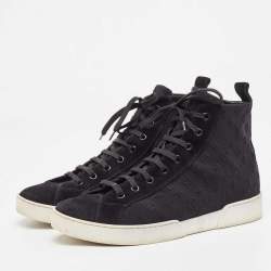 Louis Vuitton Black Monogram Neoprene and Suede Stellar High Top Sneakers Size  38