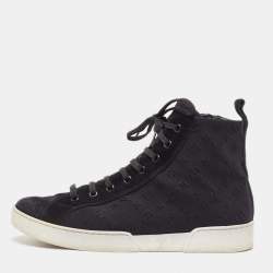 Louis Vuitton Black Monogram Neoprene and Suede Stellar High Top Sneakers Size  38