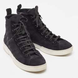 Louis Vuitton Black Monogram Neoprene and Suede Stellar High Top Sneakers Size  38