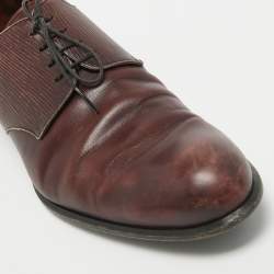 Louis Vuitton Burgundy Epi Leather and Leather Lace Up Derby Size 45