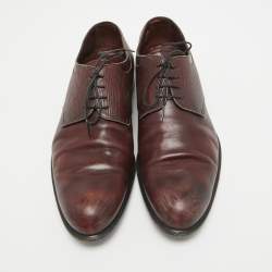 Louis Vuitton Burgundy Epi Leather and Leather Lace Up Derby Size 45