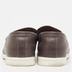 Louis Vuitton Brown Leather Slip On Loafers Size 41.5 