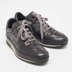 Louis Vuitton Black/Grey Damier Graphite Canvas & Leather Harlem Low-Top Sneakers Size 41.5