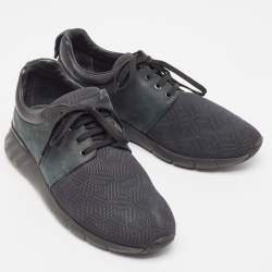 Louis Vuitton Green/Black Nylon and  Leather Fastlane Sneakers Size 41.5 