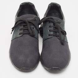Louis Vuitton Green/Black Nylon and  Leather Fastlane Sneakers Size 41.5 