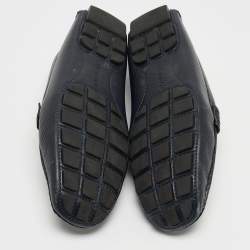 مملوكة مسبقًا Louis Vuitton Navy Blue Leather Monte Carlo Loafers Size 42.5