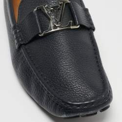 مملوكة مسبقًا Louis Vuitton Navy Blue Leather Monte Carlo Loafers Size 42.5