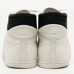 Louis Vuitton White/Black Leather Trainer High Top Sneakers Size 42.5 