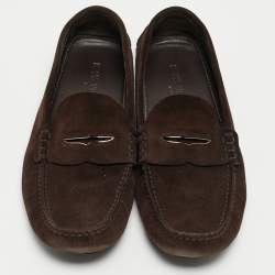 Louis Vuitton Brown Suede Monte Carlo Loafers Size 43
