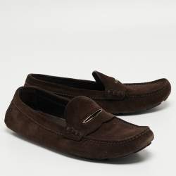 Louis Vuitton Brown Suede Monte Carlo Loafers Size 43