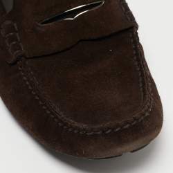 Louis Vuitton Brown Suede Monte Carlo Loafers Size 43
