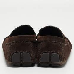 Louis Vuitton Brown Suede Monte Carlo Loafers Size 43