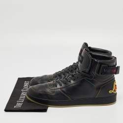 مملوكة مسبقًا Louis Vuitton Black Leather Rivoli Rainbow Sneakers Size 44