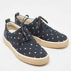 Louis Vuitton Navy Blue Canvas and Rubber Espadrilles Size 43