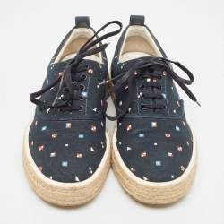 Louis Vuitton Navy Blue Canvas and Rubber Espadrilles Size 43