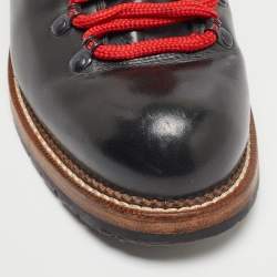 Louis Vuitton Black Leather and Fabric Oberkampf Boots Size 43