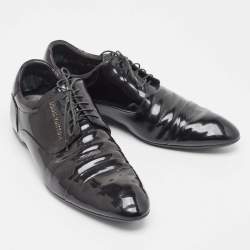 Louis Vuitton Black Patent Lace Up Oxford Size 43